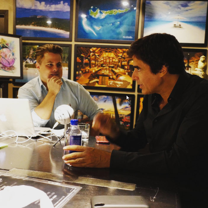 Richard interviewing David Copperfield in Las Vegas